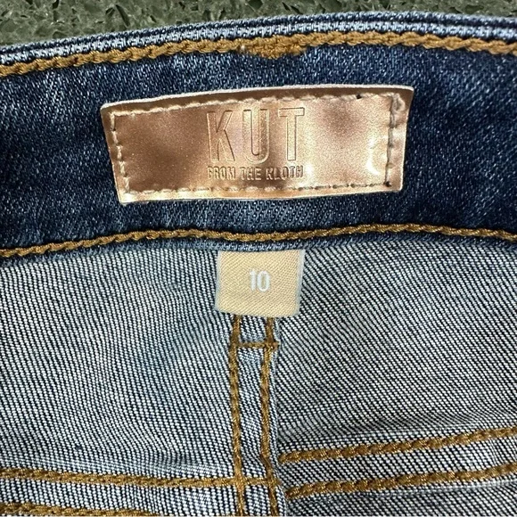 KUT from the Kloth Stella High-Rise Fab AB Flare Jeans Raw Hem Size 10 - Picture 3 of 7